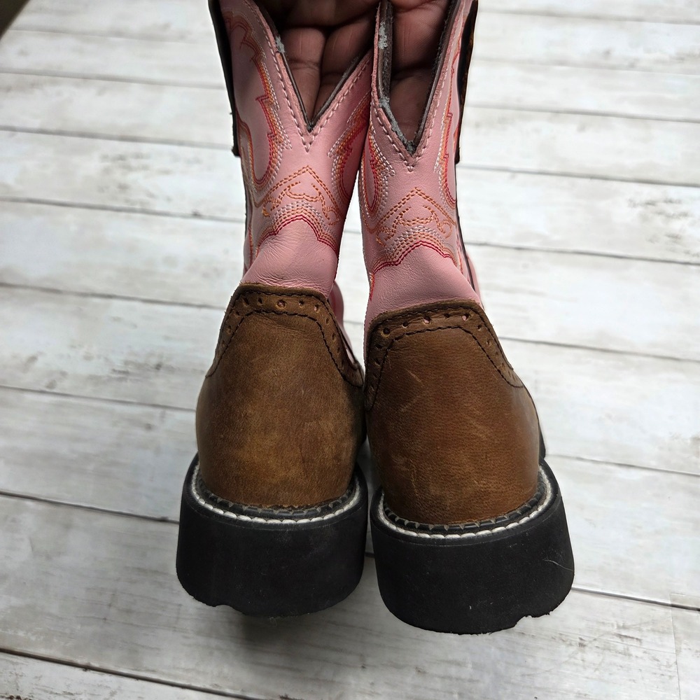 Justin Gypsy L9901 Western Cowgirl Boots Womens 5.5B Brown Pink Leather - Picture 11 of 12